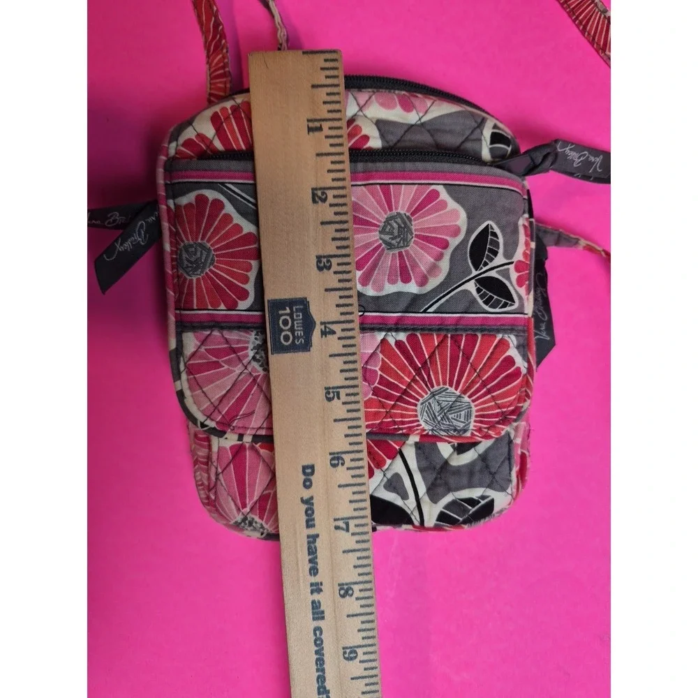 Vera Bradley Little Flap Hipster Crossbody‎ Bag Zinnia Floral Pink Grey Retired